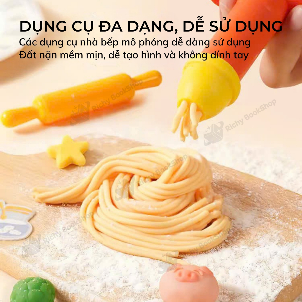 Đồ chơi nấu ăn làm bánh mini cho bé gái, bé trai bằng đất nặn Mideer Mellow Dough kèm khuôn làm bánh