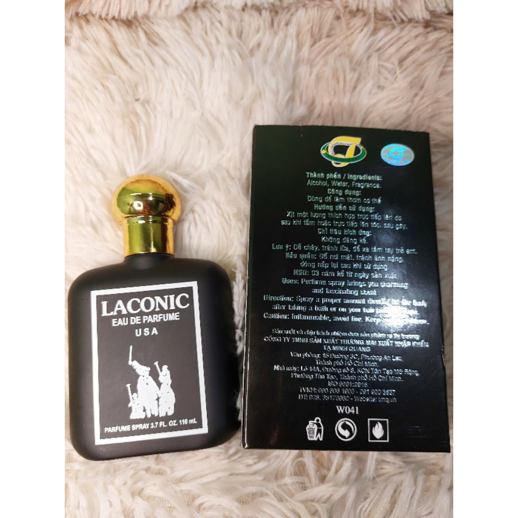 Nước hoa Laconic đen 110ml - Hương trầm ấm - Lịch Lãm