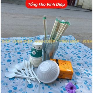 Combo du lịch camping, Cốc Bát Đũa Thìa dùng 1 lần đi picnic, giã ngoại, cắm trại ,bộ đồ 1 lần