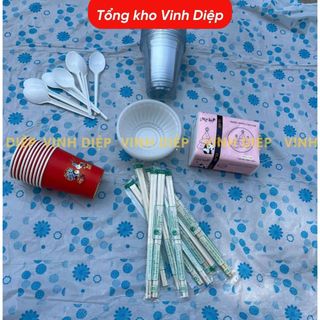 Combo du lịch camping, Cốc Bát Đũa Thìa dùng 1 lần đi picnic, giã ngoại, cắm trại ,bộ đồ 1 lần