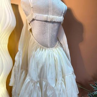 Đầm váy Babydoll hở lưng voan tơ siêu bồng bềnh váy hai dây D167