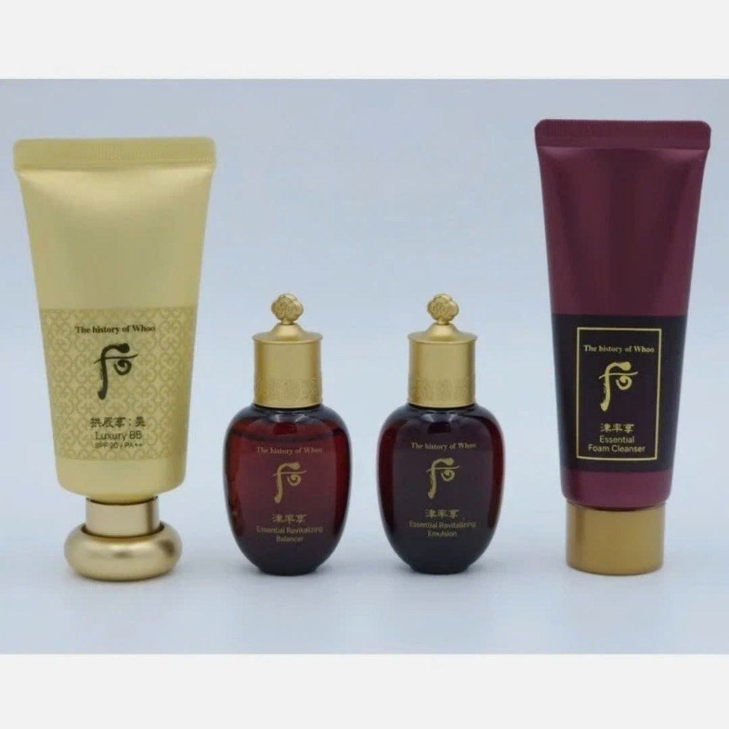 V158_ Set 4 chi tiết  kem BB Whoo vàng Gongjinhyang Luxury BB Special Set SPF20/PA++