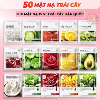 [COMBO 50] Mặt Nạ Trái Cây Dưỡng Da, Trắng Da, Cấp Ẩm Mask Giấy Bổ Sung Vitamin Tinh Chất Nội Địa Trung Mix Nhiều Mẫu