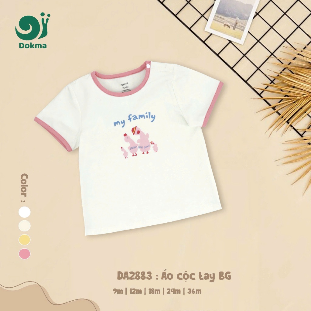 (8-14kg, 6-48M) Áo Cộc Tay Dokma Bé Trai Bé Gái Cotton DA2841 DA2883 DA2951 DA2175 DA2782