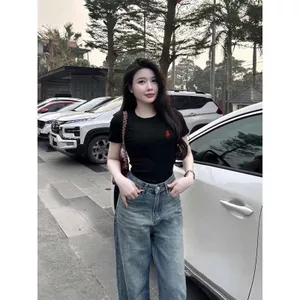 Áo Thun Babytee Ôm Eo Tôn Dáng Basic In Ngựa Giả Thêu Phong Cách Hàn Quốc Siêu Đẹp