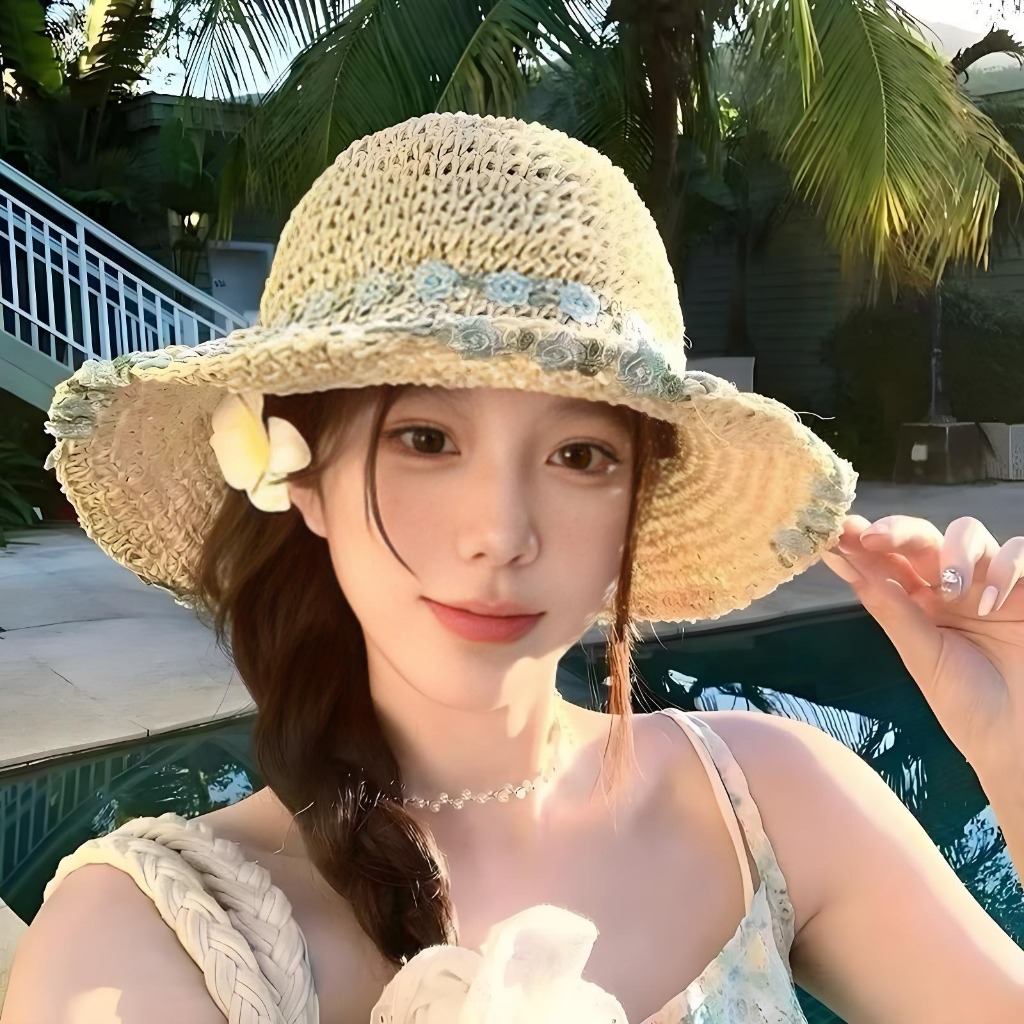 Mũ Lưỡi Trai Nón Lá Cỏ Raffia Chống Nắng Nữ Đi Biển Thoáng Khí
