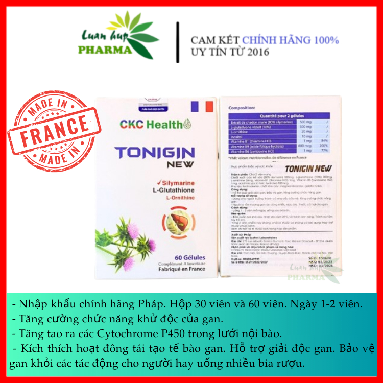 Viên bổ gan TONIGIN New (60Viên) - Nhập khẩu Pháp - Bảo vệ gan, giải ...