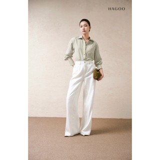 Sơ mi nữ kẻ sọc kèm cà vạt HAGOO phong cách thanh lịch công sở [A8109]