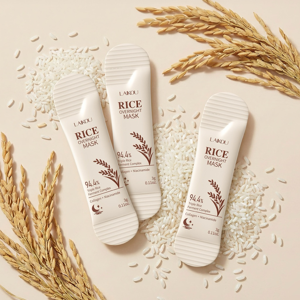 Mặt Nạ Ngủ Gạo LAIKOU Dưỡng Ẩm Sáng Da Overnight Mask 3g Dạng Gói Mini Tiện Lợi – Phù Hợp Dùng Thử Hoặc Mang Du Lịch
