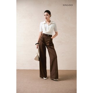 Áo thun nữ tay cộc HAGOO cổ đức bèo đổ phong cách thanh lịch, sang trọng [A8115]