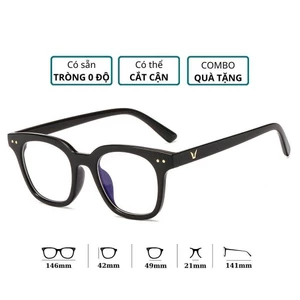 Gọng kính cận chữ V cao cấp chống ánh sáng xanh, Mắt kính thời trang nam nữ phong cách hàn quốc K099