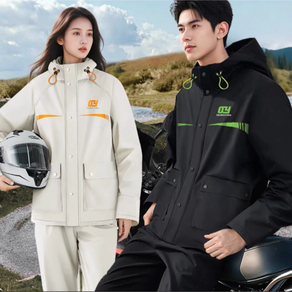Combo Áo Mưa & Quần Mưa Toàn Thân Cho Takeaway Rider và Người Đi Xe Đạp - Phù Hợp Xe Máy