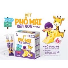 (Date mới) Bột phô mai sữa non NutriAZ giúp bé phát triển chiều cao, cho bé từ 6 tháng (hộp 10 gói)