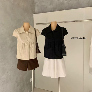 Áo  Kaki Cúc Cổ Sen Cánh Tiên Vintage Hàn Quốc Trenddy Trẻ Trung xinh Xắn Dễ Thương QCCC(Ảnh thật ) |Dami.Studio