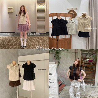 Áo  Kaki Cúc Cổ Sen Cánh Tiên Vintage Hàn Quốc Trenddy Trẻ Trung xinh Xắn Dễ Thương QCCC(Ảnh thật ) |Dami.Studio