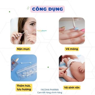 (combo 10gói/ lốc) Bông tăm người lớn/trẻ em Bạch Tuyết 42 que/gói.