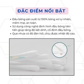 (combo 10gói/ lốc) Bông tăm người lớn/trẻ em Bạch Tuyết 42 que/gói.