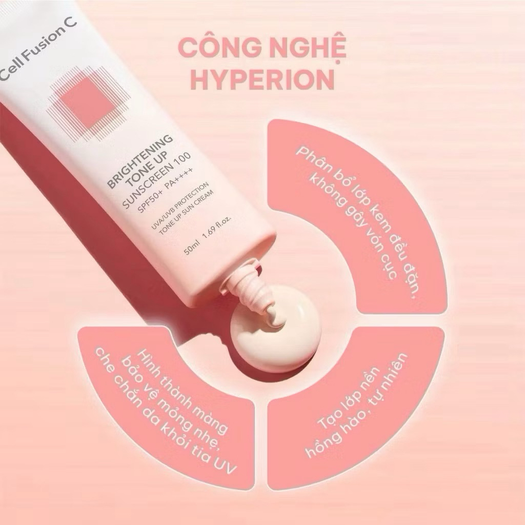 Kem chống nắng Cell Fusion C Toning SPF 50+ (50ml) - hạn 2028 Hàn Quốc nâng tông dưỡng sáng IS13