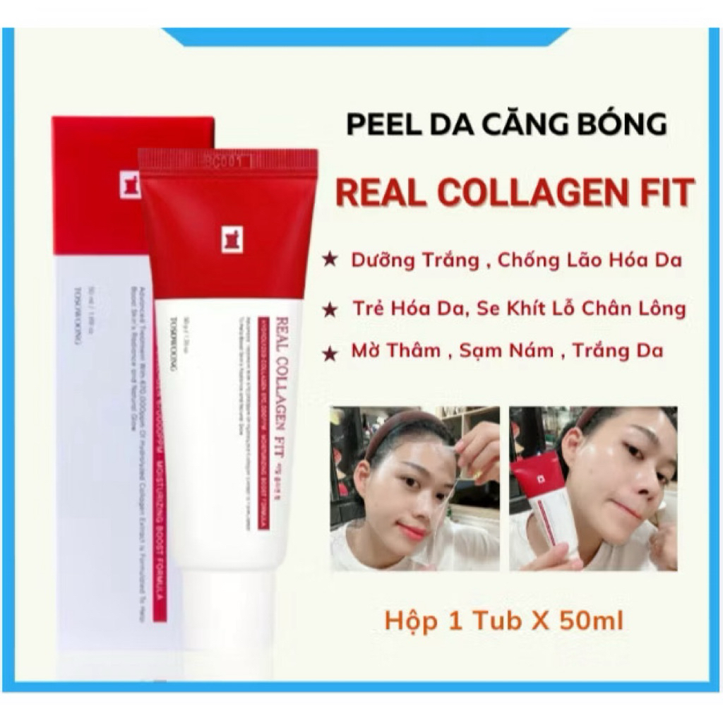 Gel làm sạch d­ưỡng ẩm da TOSOWOONG Real Collagen Fit, 50ml/tuýp - hạn 2028 Hàn Quốc peel collagen tosowoong  IS238