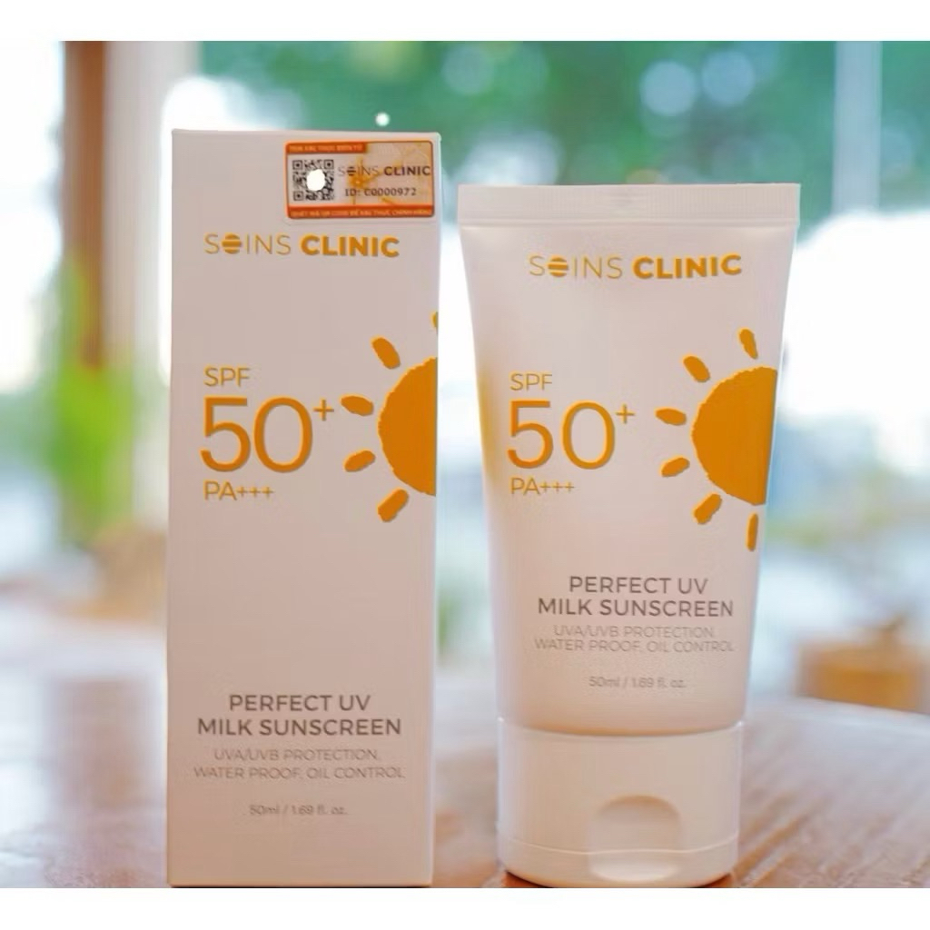 Kem chống nắng soins clinic perfect UV milk sunscreen 50ml - hạn 2028 Hàn Quốc IS25