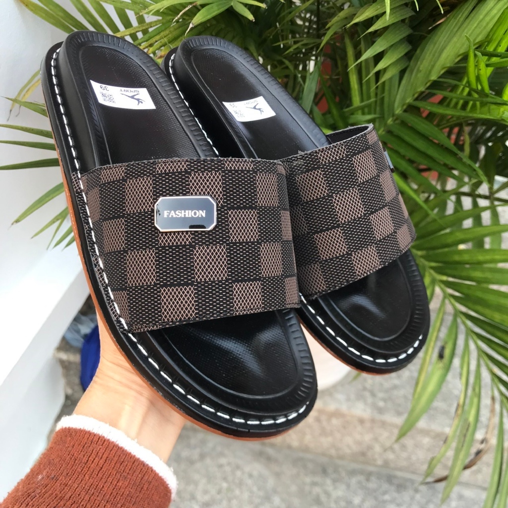 Dép Nam, Dép Da Nam Cao Cấp, Đế Kép Hai Lớp Khâu Chắc Bền Đẹp Êm Chân Chống Trơn, Dép Nam Trẻ Trung, Size 37-44