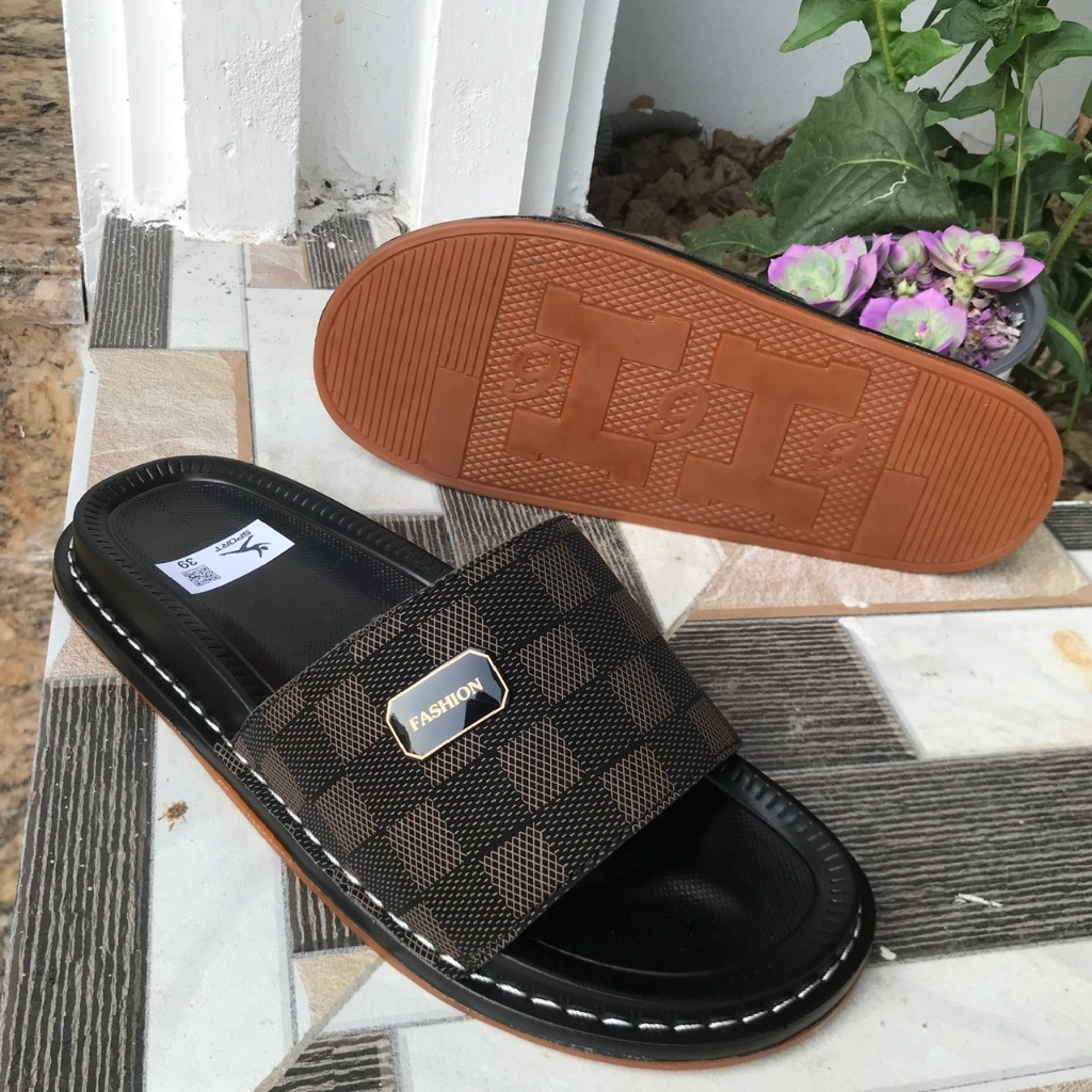 Dép Nam, Dép Da Nam Cao Cấp, Đế Kép Hai Lớp Khâu Chắc Bền Đẹp Êm Chân Chống Trơn, Dép Nam Trẻ Trung, Size 37-44