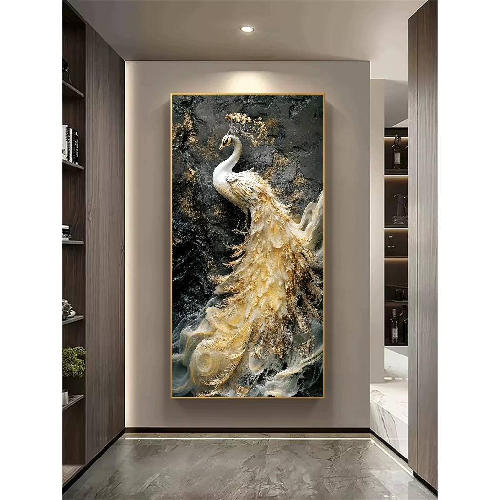 Tranh Treo Decor "Chim Công Phú Quý" Tranh Decor - Tranh Treo Phòng khách, Tranh Treo phòng ngủ, Tranh tráng gương