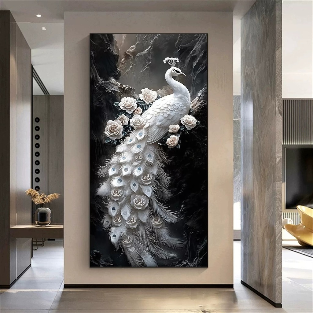 Tranh Treo Decor "Chim Công Phú Quý" Tranh Decor - Tranh Treo Phòng khách, Tranh Treo phòng ngủ, Tranh tráng gương