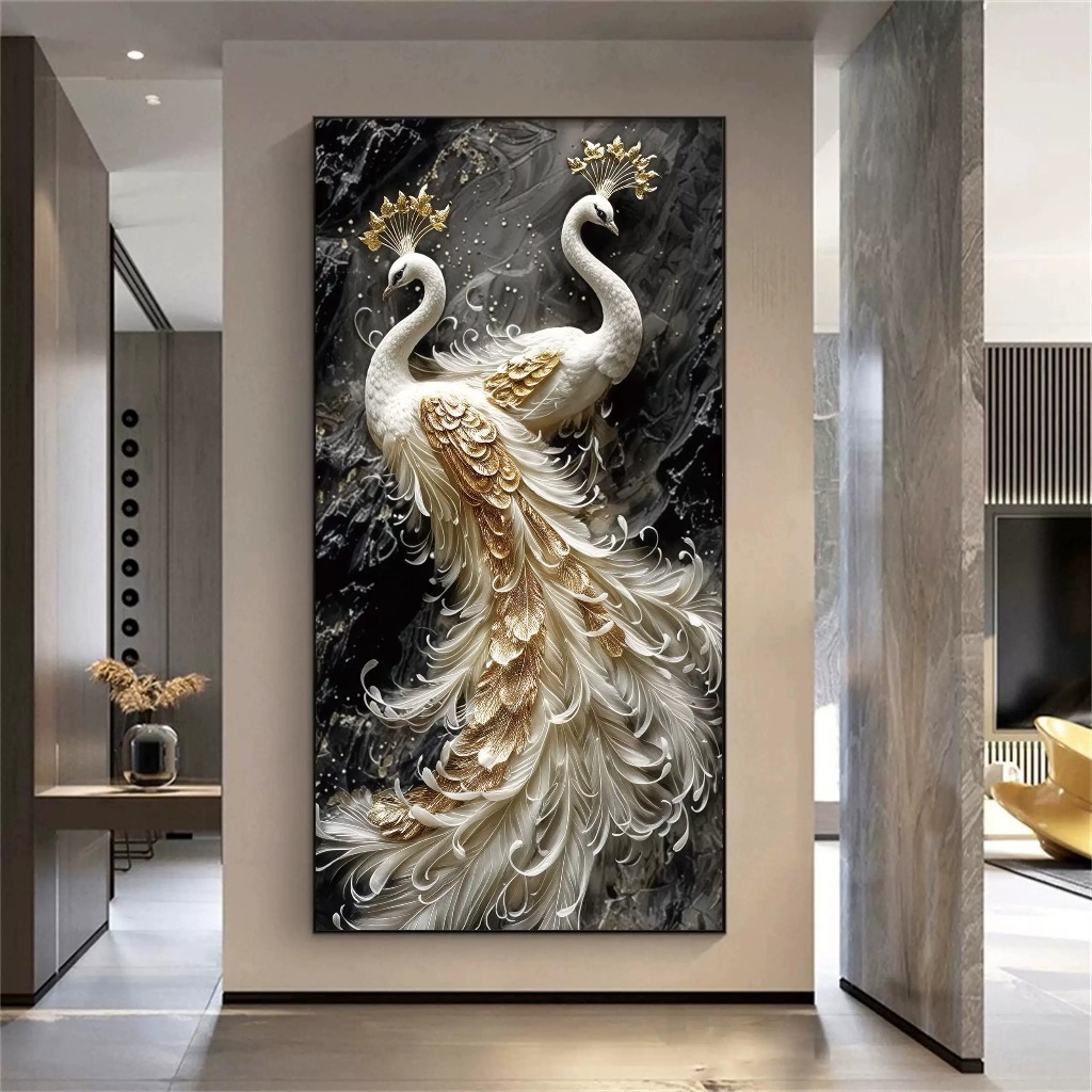 Tranh Treo Decor "Chim Công Phú Quý" Tranh Decor - Tranh Treo Phòng khách, Tranh Treo phòng ngủ, Tranh tráng gương