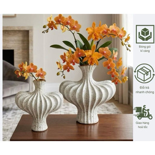 Bình cắm hoa trang trí dáng Đèn Lồng Trái Tim, Phệ gốm sứ Bát Tràng cao cấp cắm hoa xinh, decor trang trí nhà đẹp