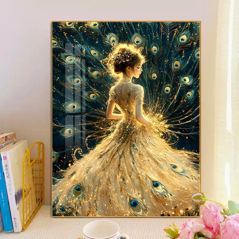 Tranh Treo Decor "Cô Gái Công" Tranh Decor - Tranh Treo Phòng khách, Tranh Treo phòng ngủ, Tranh tráng gương cao cấp