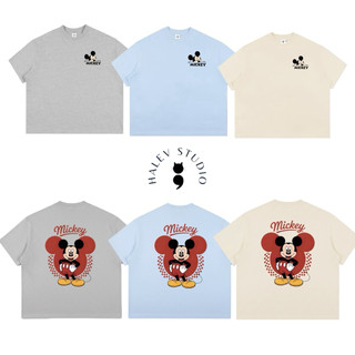 [MICKEY BOXY HALEV] Áo thun Boxy in hình Mickey chất Cotton Premium 260gsm Unisex nam nữ