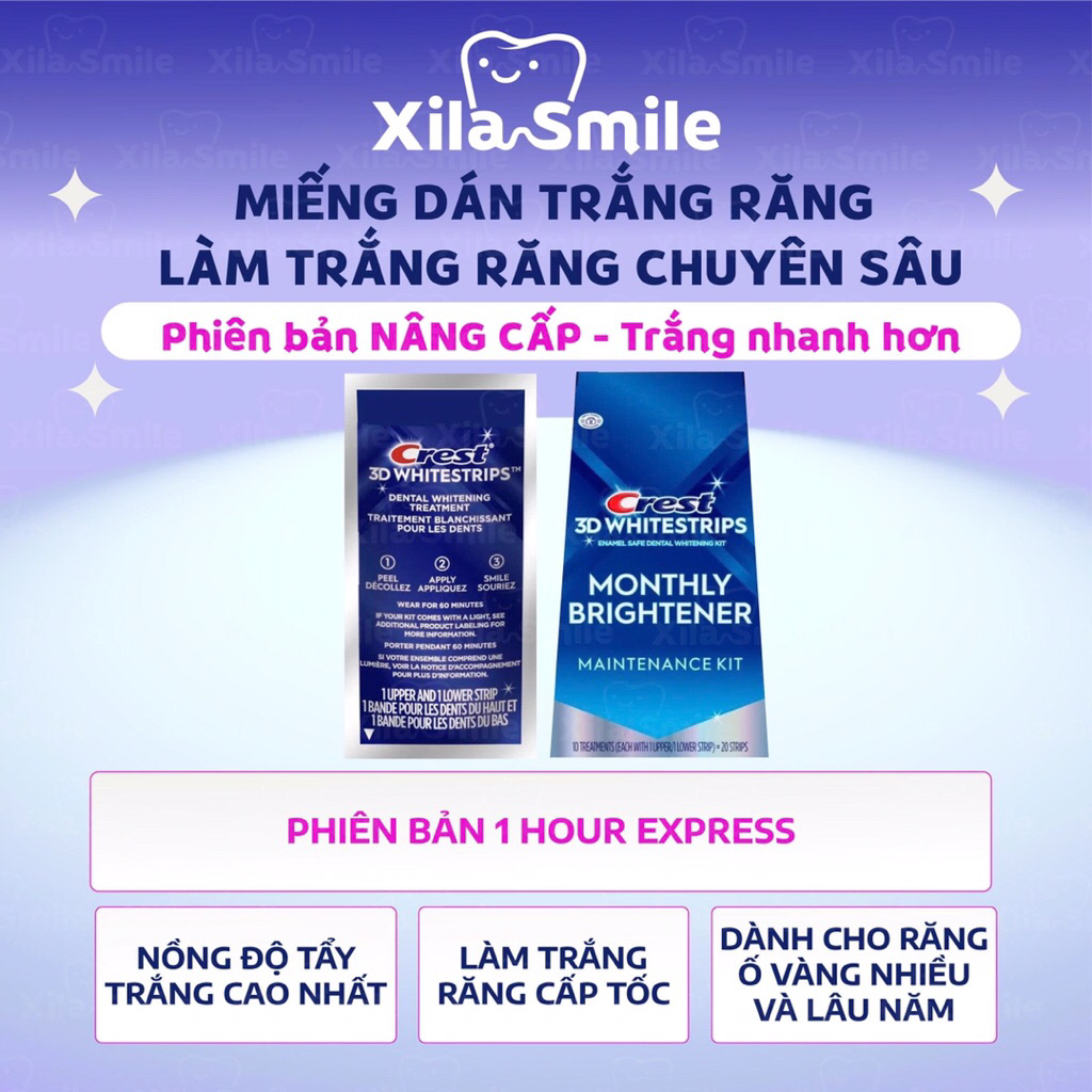 COMBO 7 GÓI Miếng dán trắng răng Crest 3D White