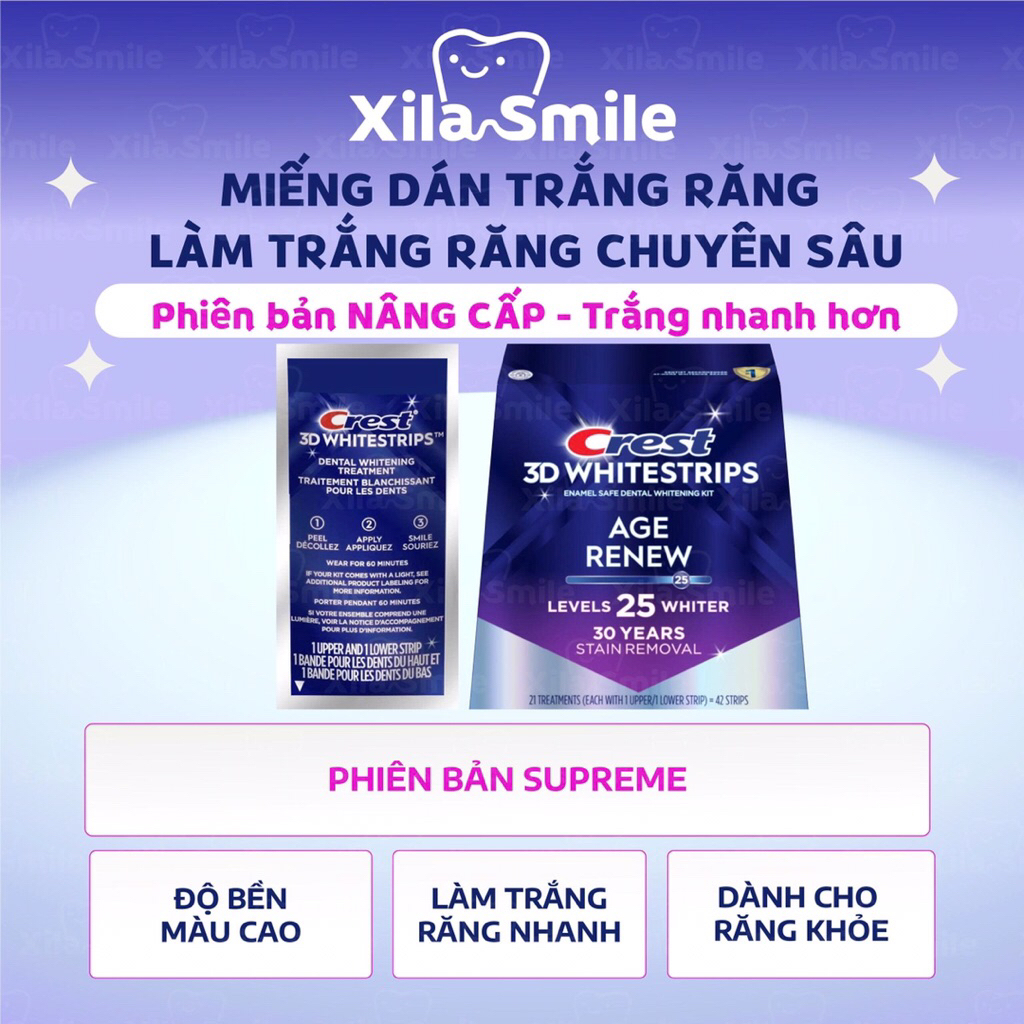 COMBO 7 GÓI Miếng dán trắng răng Crest 3D White