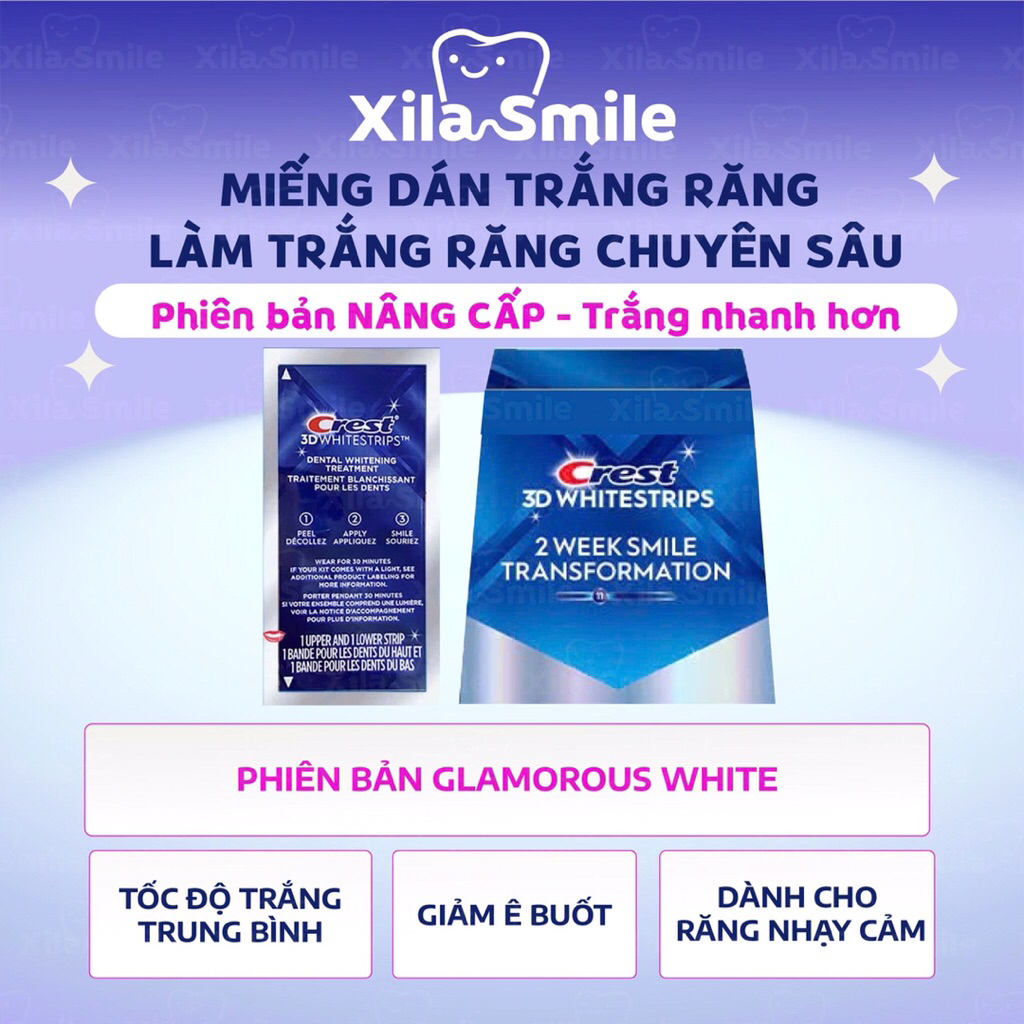 COMBO 7 GÓI Miếng dán trắng răng Crest 3D White