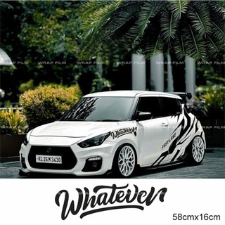 Tem kính lái Whatever decal dán kính ô tô stance style JDM tem chữ dán xe