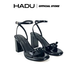 Giày Gót Vuông ERICA 9P Sandal Quai Đính Nơ HADU MM7145 Da PU Cao Cấp Đế Chống Trượt BH 12T