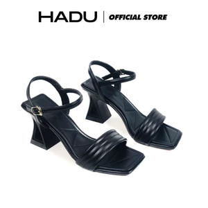 Giày Cao Gót 7P Tam Giác Sườn Kép Quai Bản Ngang HADU MM7118 Da PU Cao Cấp Đế TPR Chống Trượt BH 12T