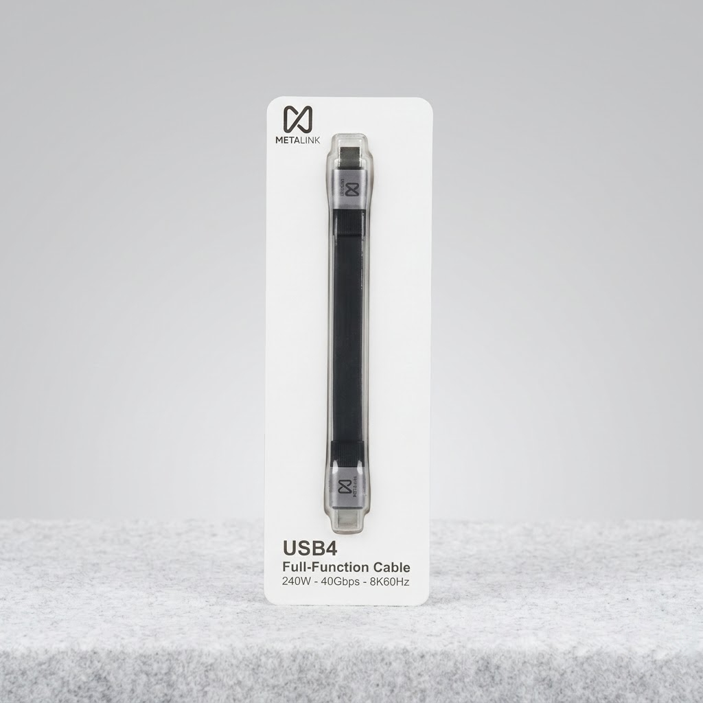METALINK Cáp ngắn USB4 40G 240W 8K 13cm upgraded, đa năng, tương thích thunderbolt 4,3 | MTC4-13X