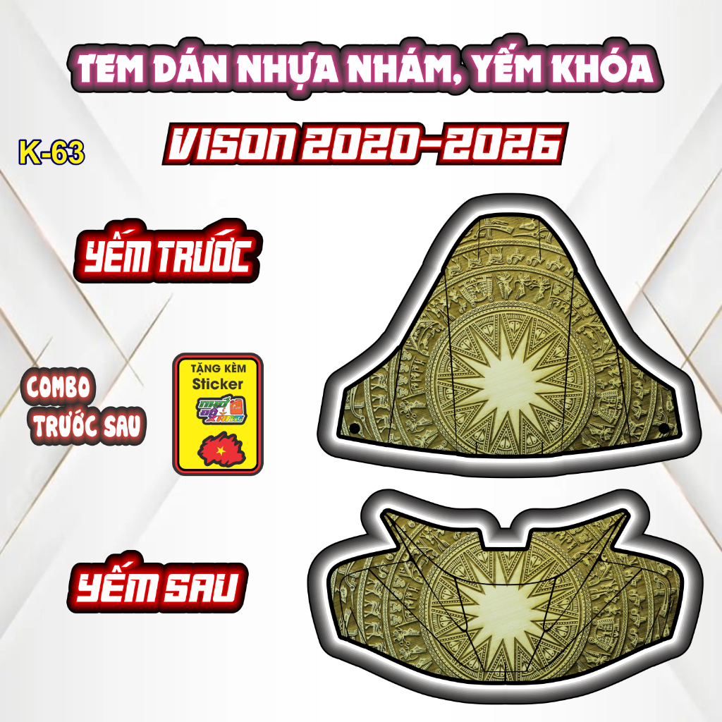 SALE Decal tem dán vision .tem yếm khoá VISION 2020-2026 PPC 3  Lớp bảo vệ chống trầy.''FREESHIP''