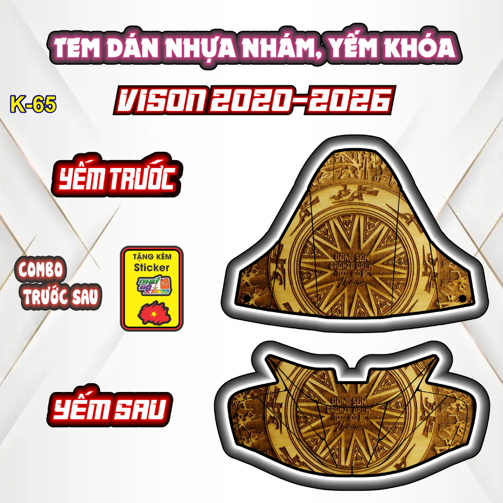 SALE Decal tem dán vision .tem yếm khoá VISION 2020-2026 PPC 3  Lớp bảo vệ chống trầy.''FREESHIP''