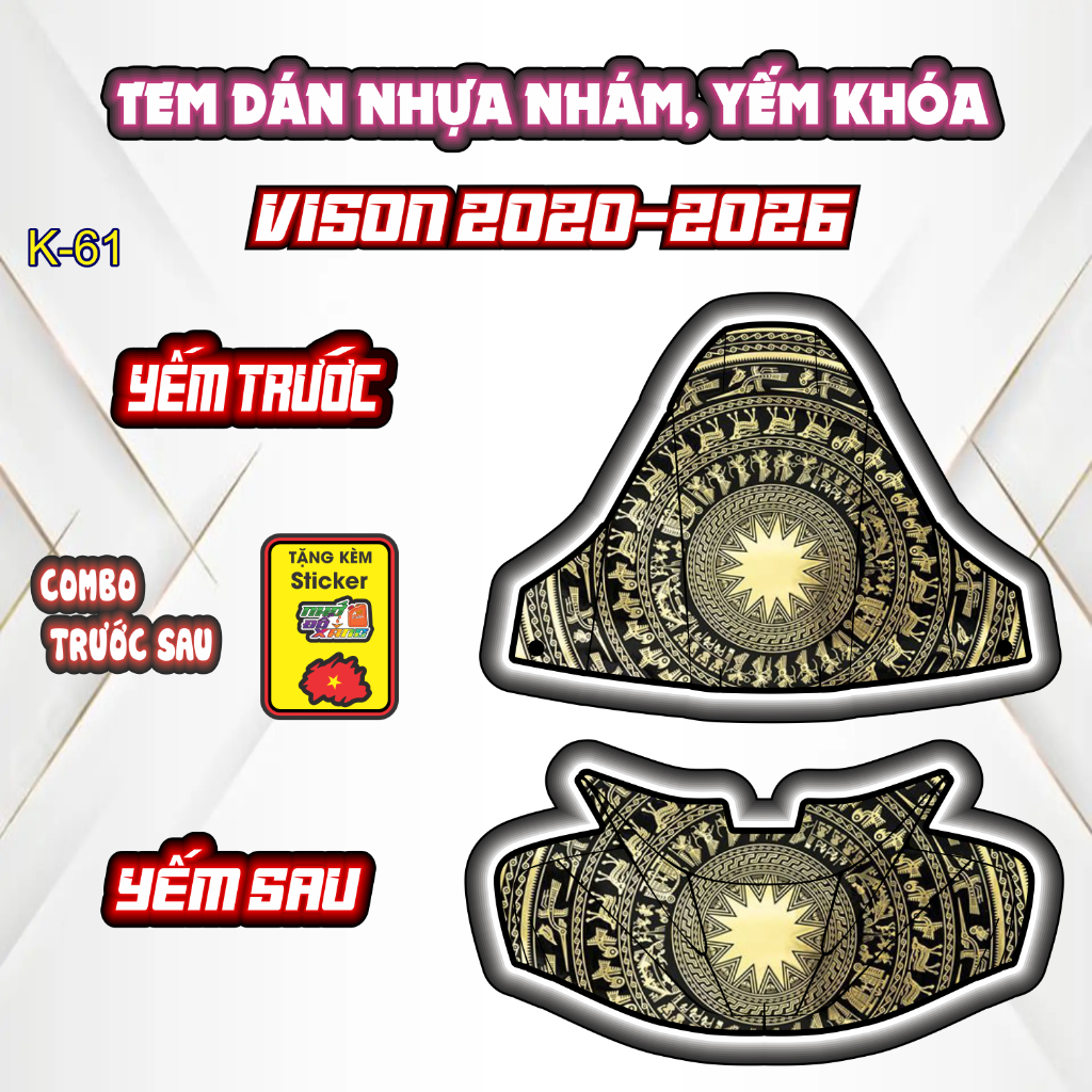 SALE Decal tem dán vision .tem yếm khoá VISION 2020-2026 PPC 3  Lớp bảo vệ chống trầy.''FREESHIP''