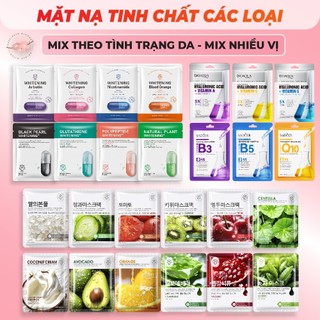 COMBO Mặt Nạ Dưỡng Da Mix Theo Làn Da Cấp Ẩm Trắng Da Giảm Thâm Nám Và Mụn Mask Giấy Đắp Mặt Tinh Chất Vitamin Trái Cây