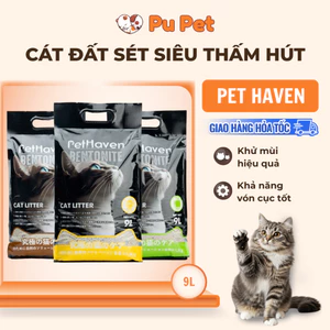 Cát vệ sinh, cát đất sét Bentonite Pet Haven thấm hút tốt, khử mùi hiệu quả, hương cafe, chanh, táo