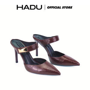 Guốc Sục 10P JOYCELYN Cao Gót Mũi Nhọn HADU GGD175 Da PU Vân Cao Cấp Đế TPR Chống Trượt BH 12T