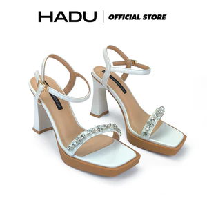 Cao Gót Đế Vuông 9P Quai Ngang Đính Đá CALIA Đúp Trước 2P HADU MM969 Vật Liệu Cao Cấp Đế Chống Trượt