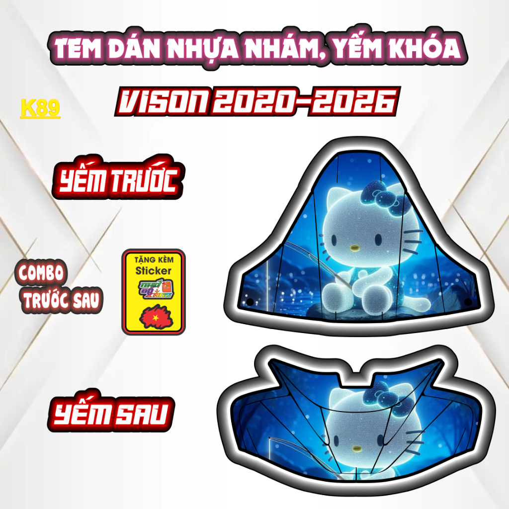 Decal tem dán vision .tem yếm khoá VISION 2020-2026 PPC 3  Lớp bảo vệ chống trầy. sale VISION