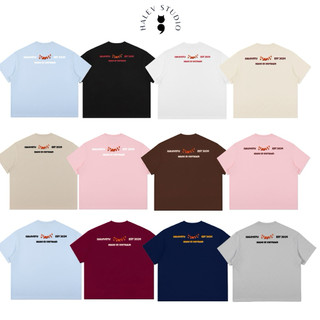 Áo thun Boxy Signature Halev Brand Việt Nam chất Cotton Premium 260gsm Unisex nam nữ