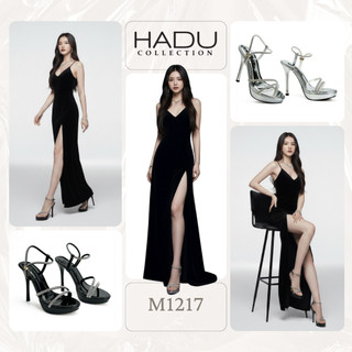 Giày Sandal Đính Đá XAVIER Đúp Trước 3P Cao Gót 12P HADU M1217 Chất Liệu Cao Cấp BH 12T