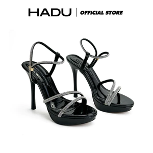 Giày Sandal Đính Đá XAVIER Đúp Trước 3P Cao Gót 12P HADU M1217 Chất Liệu Cao Cấp BH 12T
